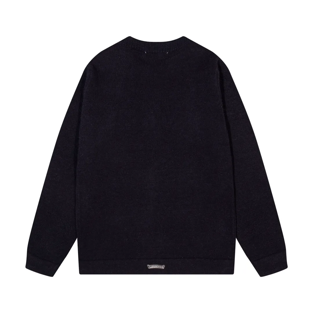 P320 Chrome Hearts Chrome Hearts Cross Leather Hardware Embroidered Crew Neck Sweater Color: Red Brown Black Size: S M L XL XXL